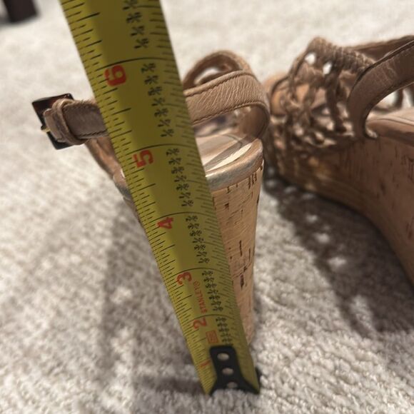 Prada Beige Braided Wedge Sandals Size 37.5 Authentic! - Picture 9 of 14